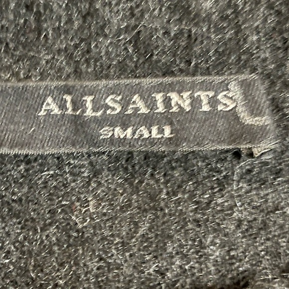 ALL SAINTS CLYDE KNIT JUMPER BLACK WOOL BLEND SWEATER SZ SM - Picture 9 of 11